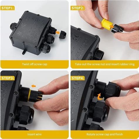 [ Instock ] Hausprofi Ip68 Waterproof Junction Box 4 Way Outdoor Cable Connectors With M25