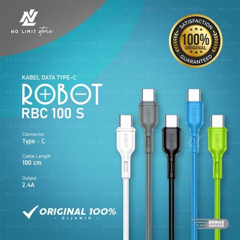 Jual Kabel Data Type C Robot RBC 1M Data Cable 2 4A ORIGINAL Shopee