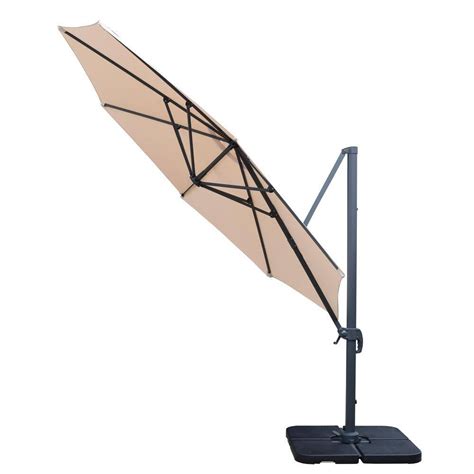 11 Ft Cantilever Patio Umbrella And 4 Piece Fillable Stands Hd4115bg