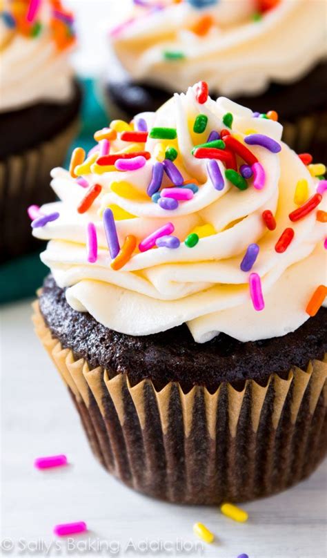 Classic Chocolate Cupcakes With Vanilla Frosting Sallys Baking Addiction