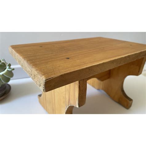 Tabouret Vintage En Bois Massif