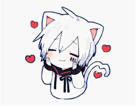 #neko #kawaii #anime - Cute Anime Chibi Boy, HD Png Download - kindpng