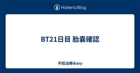 Bt21日目 胎嚢確認 不妊治療diary