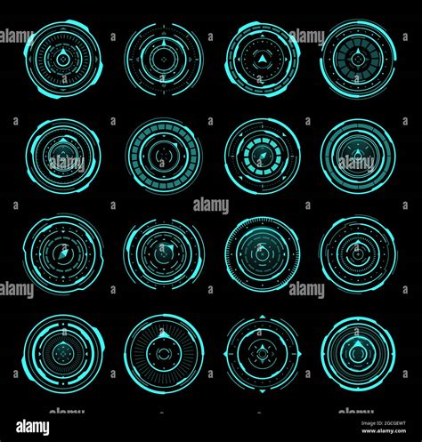 Hud Compass Aim Control Panel Or Navigation Interface Vector Sci Fi Target Futuristic