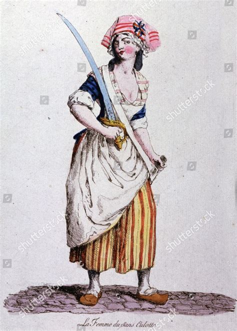 Female Sans Culottes Revolutionary Engraving France Editorial Stock