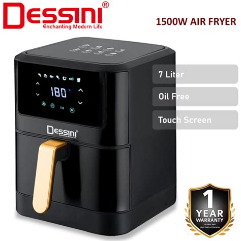 Dessini Italy 7l Electric Air Fryer Convection Oven Toaster Timer Oil Free Roaster Breakfast