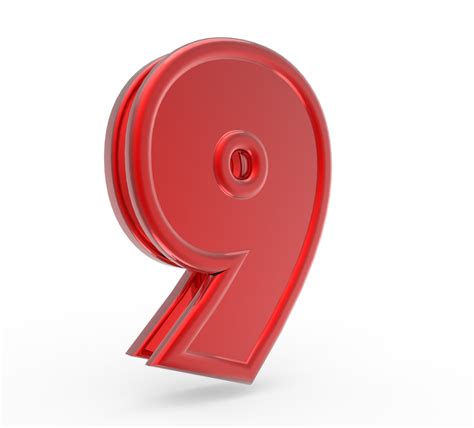 Number 9 3d Render Collection Red File Png 29443671 Png