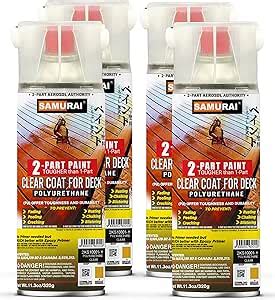 Samurai Part Polyurethane Deck Clear Coat Spray Paint Flat Clear