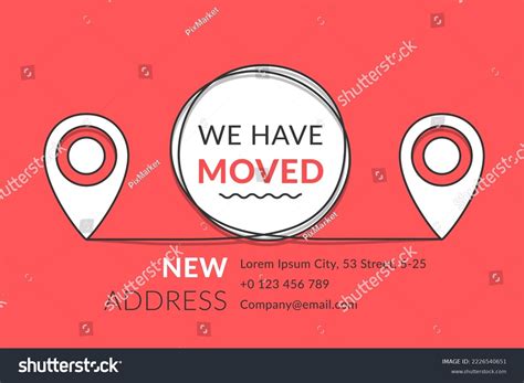 We Have Moved Concept Map Pins Stock Vector Royalty Free