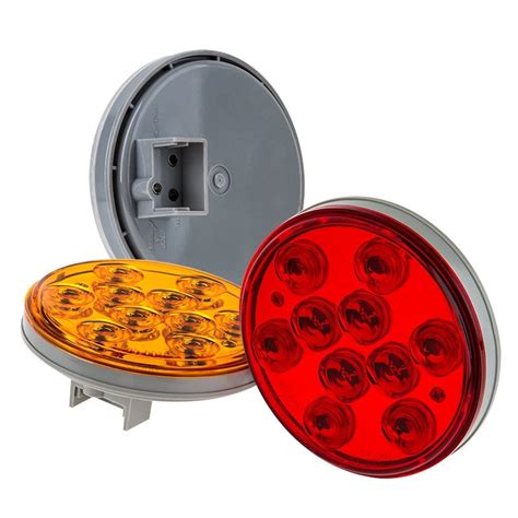 Round Led Truck And Trailer Stop Turn Tail Lights Flush