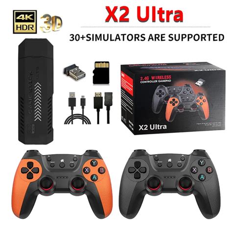 X2 Ultra Video Game Stick Console Apenas 2 4G Duplo Controlador Sem Fio