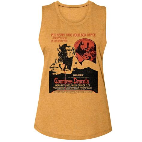 Hammer Horror Countess Dracula Poster Antique Gold Ladies Muscle Tank