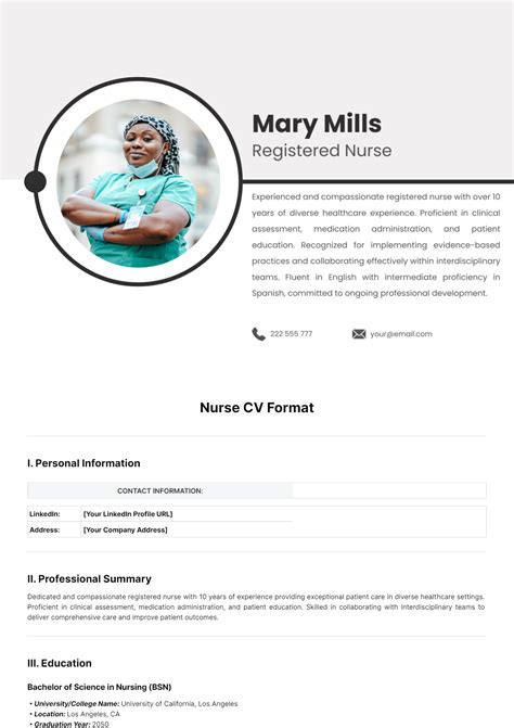 Page 2 Free Nurse Cv Templates And Examples Edit Online And Download