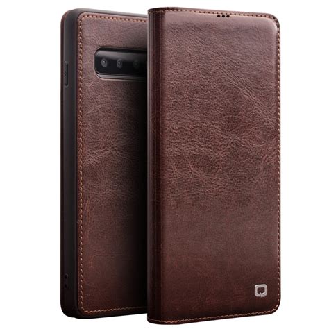 100 Genuine Leather Case For Samsung Galaxy S10 Plus Case 100 Cowhide Flip Leather Case For