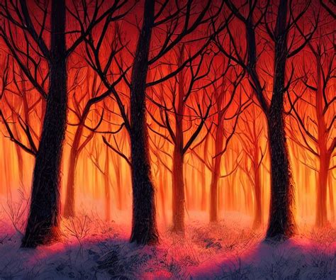 ArtStation - Winter Forest Sunrise | Artworks