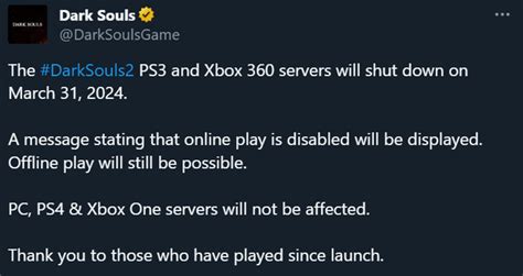 Dark Souls 2 Servers On Ps3 Xbox 360 Shutting Down March 31 2024 R Darksouls2