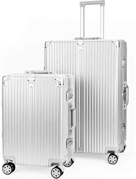 Amazon GLX2 Silver Luggage ABS Hard Shell With Aluminum Frame And