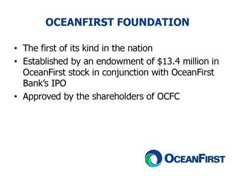 Oceanfirst Foundation Ppt Download