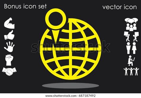 World Map Pointer Marks Icon Vector Stock Vector Royalty Free