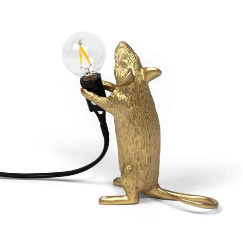 Gold Mouse Lamp By Seletti