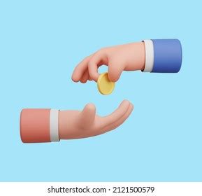 D Illustration Hands Giving Receiving Money Stock Illustration