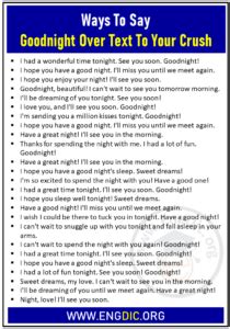 30 Cute Ways To Say Goodnight Over Text To Your Crush EngDic