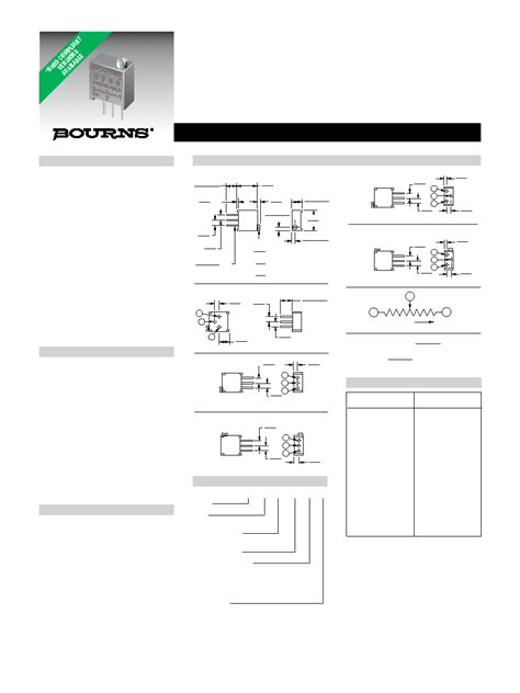 3296X 1 103 Datasheet 1 2 Pages BOURNS 3296 3 8 Square Trimpot