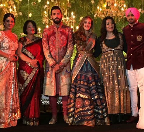 Harbhajan Singh and his wife, Geeta Basra (extreme left) with Yuvraj ...