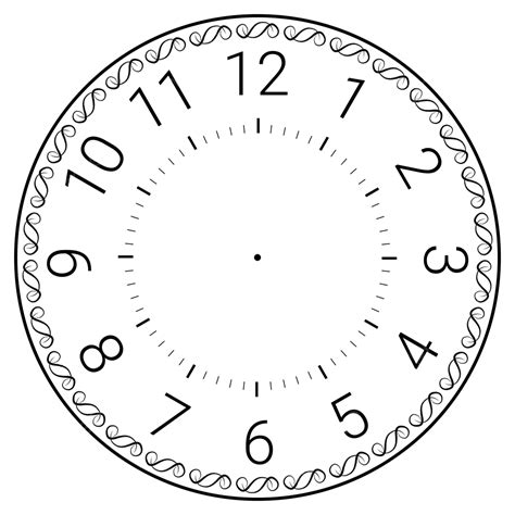 Realistic Clock Face With Minute Hour Numbers And Second Off