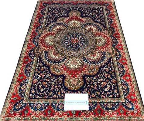 6 by 4 pure natural silk Kashmir carpet made from Carpets of Kashmir