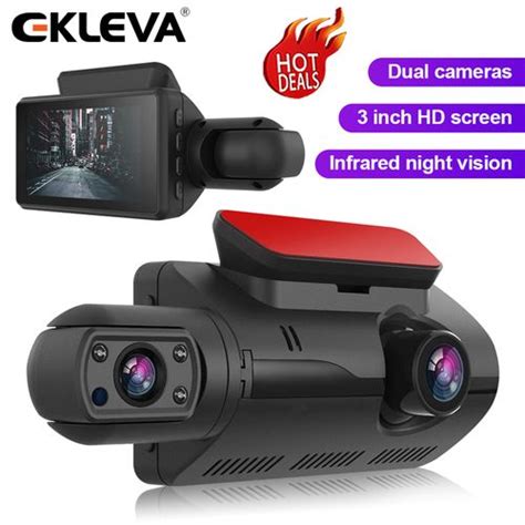 Ekleva Car Dvr Dash Cam Dual Lens Fhd 30 Inch Dash Cam Auto Video Recorder Registrator Dvrs