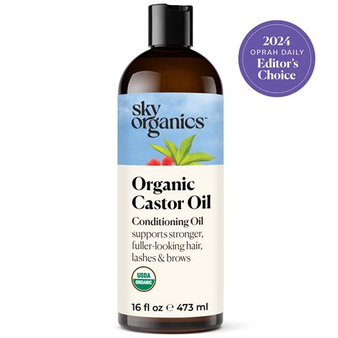 Sky Organics Pure Organic Castor Oil For Natural Beauty Hair Lashes