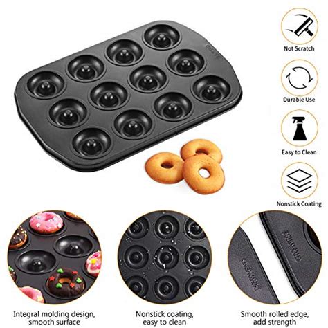 Chefmade Mini Donut Baking Pans Non Stick 12 Cavity Donut Pan Carbon Steel Cake Baking Pan