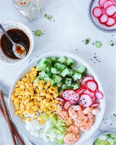 Poké bowl met garnalen Jaimys Kitchen