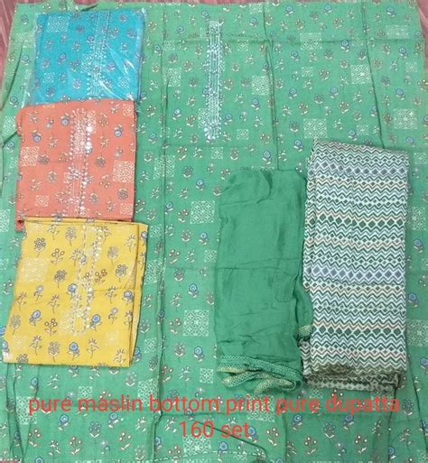 Cotton Printed Pure Maslin Suit Unstitched Multi Colour At Rs 500 In