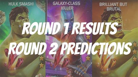 Hulk And Nebula Arena Cutoff 2nd Round Predictions Marvel Contest Of Champions Youtube