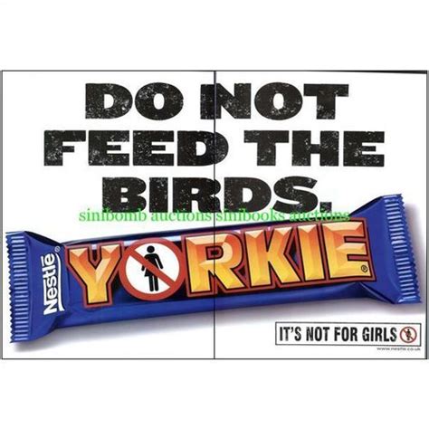 Yorkie Chocolate Bar Nestle Do Not Feed Birds Original Magazine DPS ...