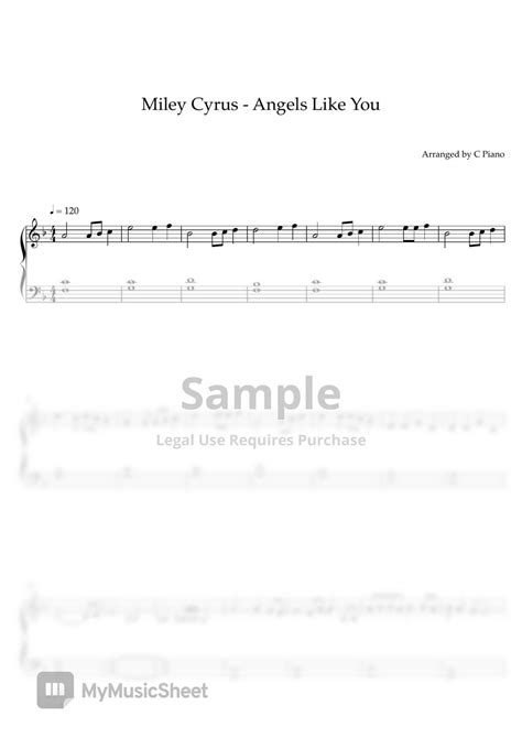 Miley Cyrus Angels Like You Easy Version Sheets By C Piano