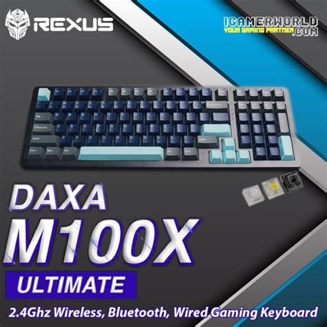 Jual Ready Rexus DAXA M100X Ultimate Wireless BT Wired Gaming