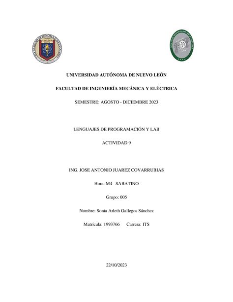 1993766 ACT10 Lenpro UNIVERSIDAD AUTÓNOMA DE NUEVO LEÓN FACULTAD DE