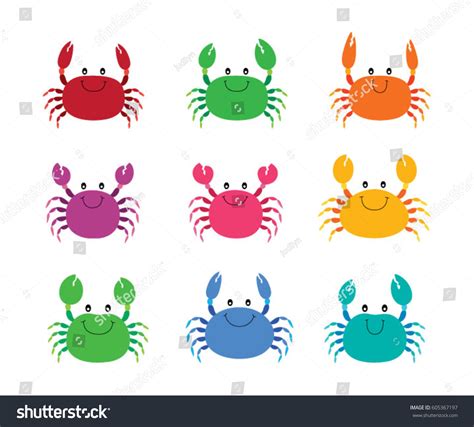 Cute Crab Vector Stock Vector (Royalty Free) 605367197 | Shutterstock