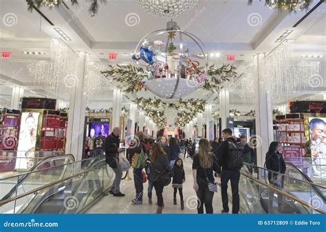 Shoppers Inside Macy's At Christmas Time In NYC Editorial Stock Image ...