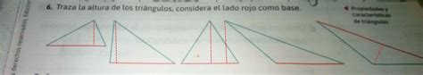 Traza La Altura De Los Tri Ngulos Considera El Lado Rojo C Mo Base