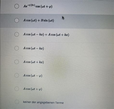 Solved O Ae T 27 Cos Wt Y O Acos Wt B Sin Wt A Chegg