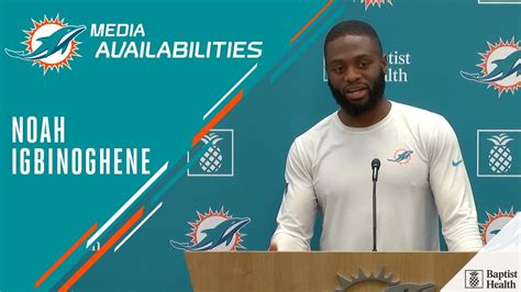 Cb Noah Igbinoghene Meets With The Media Miami Dolphins Training Camp