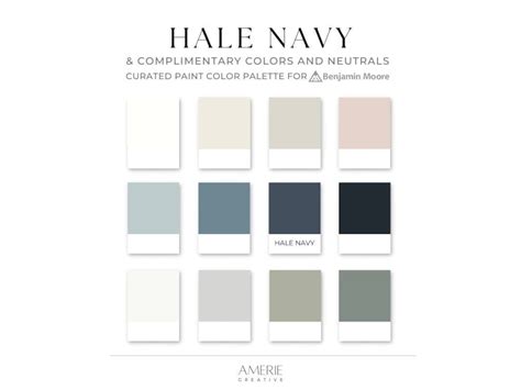 Hale Navy & Neutral Paint Color Palette Benjamin Moore Classic Modern ...