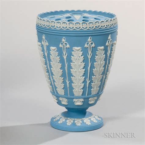 Wedgwood Solid Light Blue Jasper Vase And Cover England 19th Century