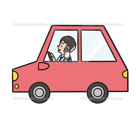 通話しながら車を運転する男性のイラスト 158637480 イメージマート