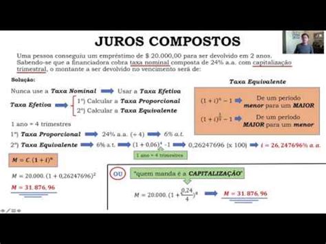 Juros Compostos Capitaliza O Trimestral Youtube