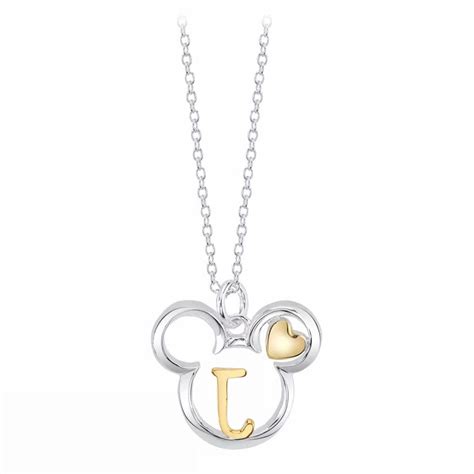 Adults Jewelry And Watches Mickey Mouse Icon With Initial Necklace Arthur Babbitt